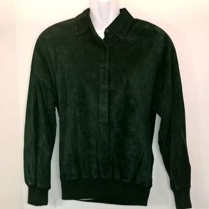 VTG-Pia Rucci Hunter Green Suede Leather Shirt